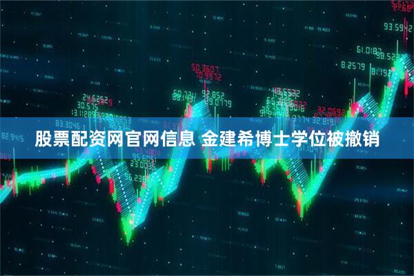 股票配资网官网信息 金建希博士学位被撤销