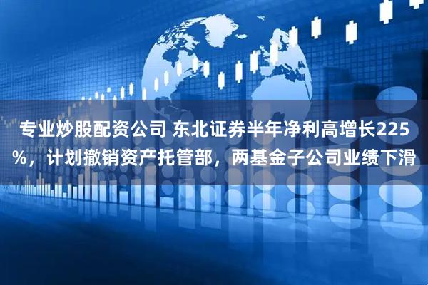 专业炒股配资公司 东北证券半年净利高增长225%，计划撤销资产托管部，两基金子公司业绩下滑