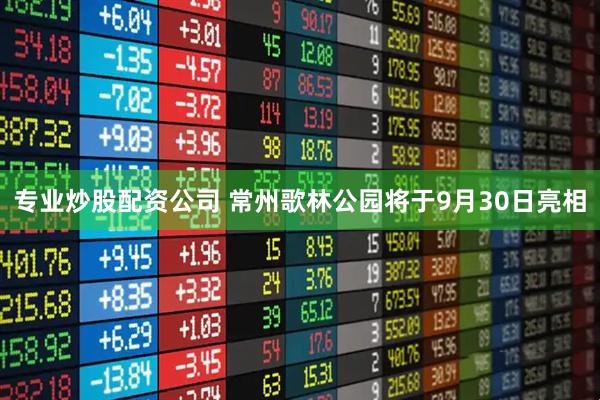 专业炒股配资公司 常州歌林公园将于9月30日亮相